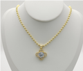 Four-Leaf Clover Solitaire Ball Chain Necklace – 18K Gold Plated Lucky Charm