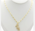 Crystal Paved Teddy Bear Pendant Necklace – 18K Gold Plated Cute Animal