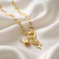 Watering Can & Sunflower Charm Necklace Set – 18K Gold Plated Garden-Themed