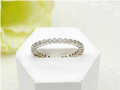 Silver-Plated Bezel-Set Crystal Eternity Band – Adjustable Sparkling Ring