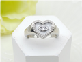 Silver-Plated Eye Heart Ring – Adjustable Protection Crystal Band