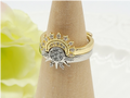 Two-Tone Celestial Sun and Moon Ring – Adjustable Stacking Band