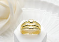 Gold-Plated Zircon Multi-Band Heart Accent Ring