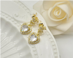 Dazzling Clear Crystal Heart Drop Earrings (2 Colours Available)