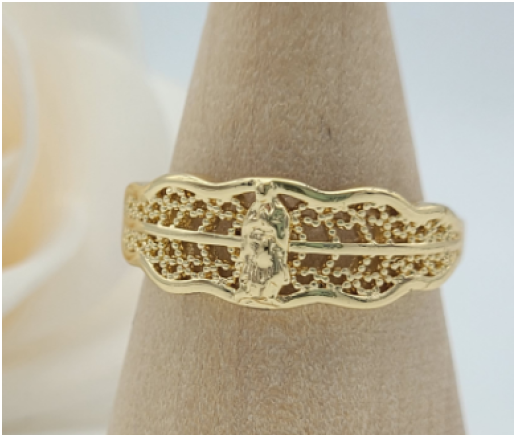 Delicate Filigree Leaf Band Ring – 18K Gold Plated Openwork Botanical
