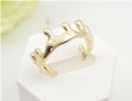 Minimalist Liquid Melted Design Open Ring – 18K Gold Plated Abstract Finger