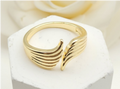 Celestial Angel Wings Open Adjustable Ring – 18K Gold Plated Feather Band