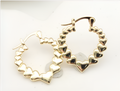 Romantic Connected Hearts Huggie Hoop Earrings-18K Gold Plated