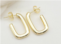 Modern Minimalist Thick Rectangular Hoop Earrings – 18K Gold Plated