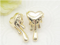 Avant-Garde Liquid Melting Heart Statement Earrings – 18K Gold Plated