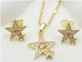 Celestial Star Crystal Necklace & Earring Set – 18K Gold Plated Matching Jewellery Set