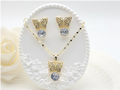 Sparkling Butterfly Crystal Necklace & Earring Set – 18K Gold Plated Luxury Jewellery Set