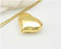 Puffed Heart Solitaire Pendant Necklace – 18K Gold Plated Minimalist Chic Jewellery