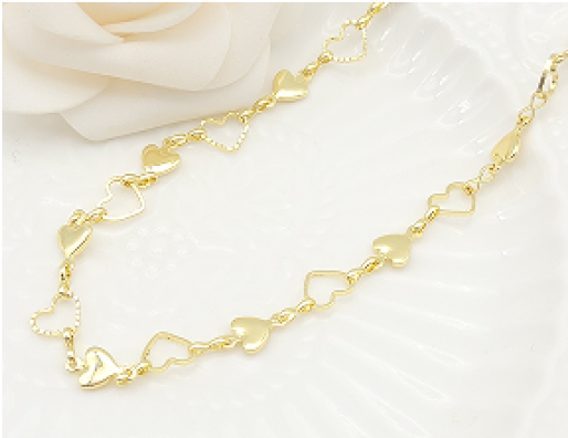 Interlocking Hearts Link Chain Necklace – 18K Gold For Gifts and Party Wear