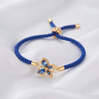 Imported Luxury 3A Premium Zircon Butterfly Adjustable Bracelet – Gold Plated Cord Bracelet