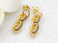 Chic Textured Curb Chain Drop Earrings – 18K Gold Plated Link Jewellery