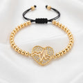 Luxury Heartbeat ECG Zircon Heart Adjustable Bracelet – 18K Gold Plated Bead Chain Bracelet