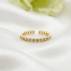 Gold-Plated Bezel-Set Crystal Eternity Band – Adjustable Sparking Ring