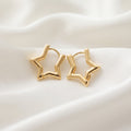 Chic Star-Shaped Huggie Hoop Earrings – 18K Gold Plated Minimalist Everyday Wear