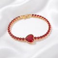Imported Luxury Heart Centerpiece Bracelet – 18K Gold Plated Zircon Chain Bracelet(Colours Available)
