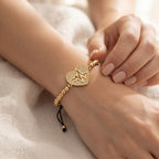 Luxury Heartbeat ECG Zircon Heart Adjustable Bracelet – 18K Gold Plated Bead Chain Bracelet