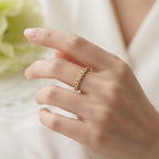 Gold-Plated Bezel-Set Crystal Eternity Band – Adjustable Sparking Ring
