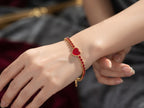 Imported Luxury Heart Centerpiece Bracelet – 18K Gold Plated Zircon Chain Bracelet(Colours Available)