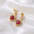 Dazzling Clear Crystal Heart Drop Earrings (2 Colours Available)