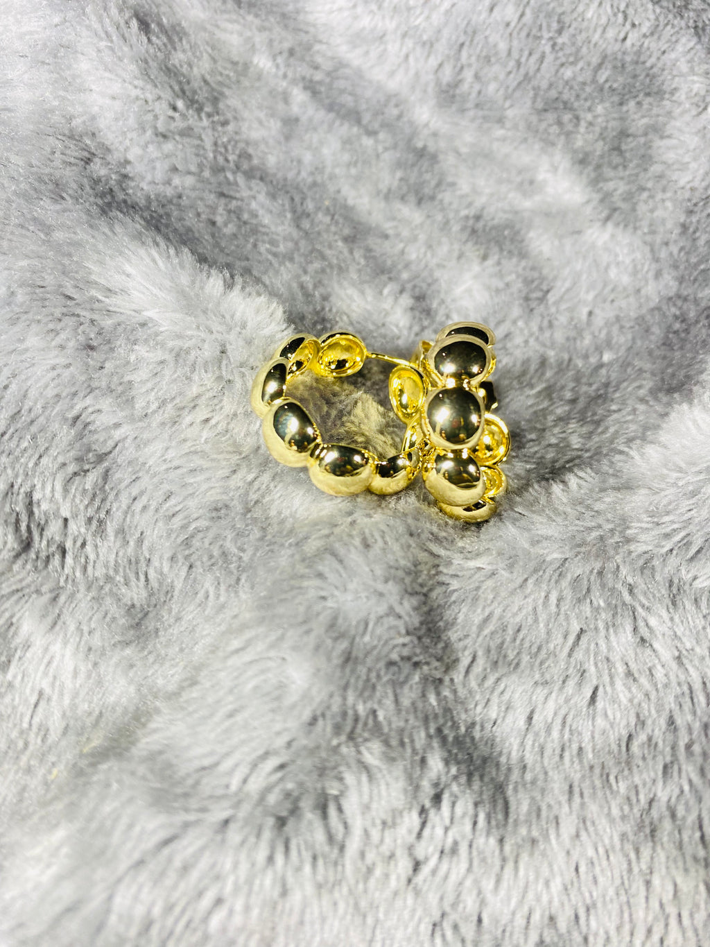 Gold-Plated Chunky Bubble Hoop Earrings – Bold Ball Statement Hoops