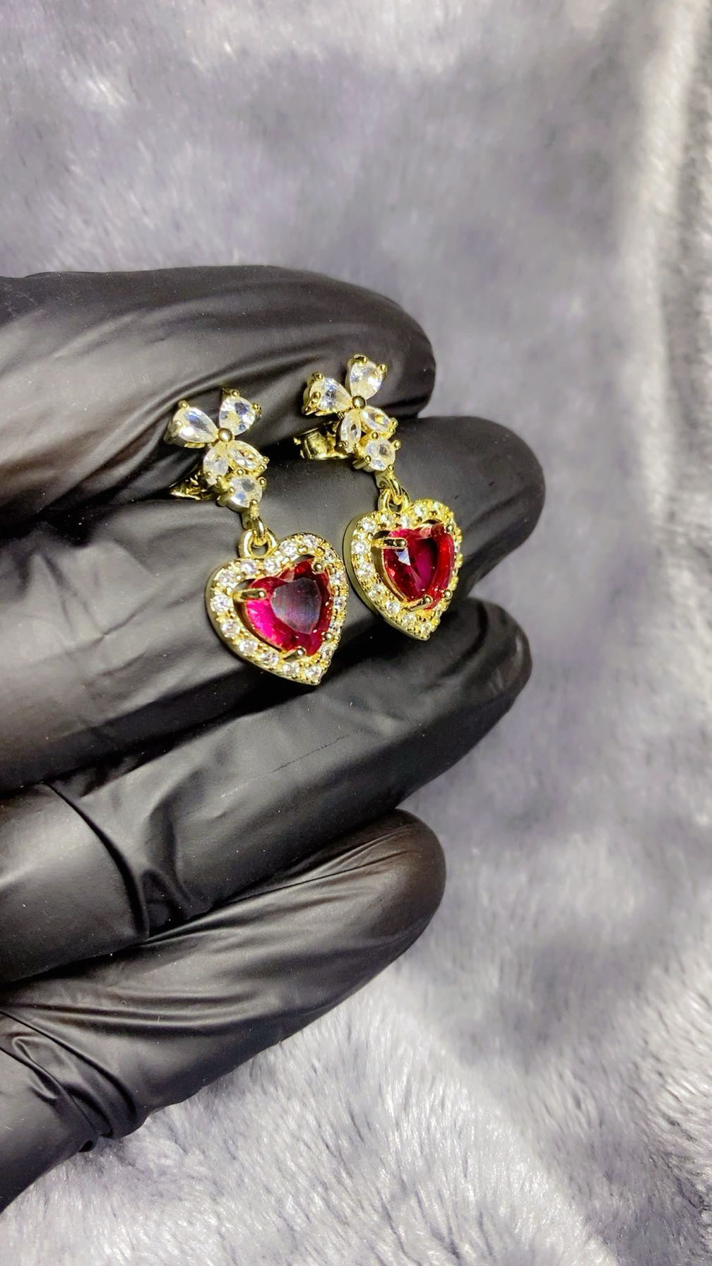 Dazzling Clear Crystal Heart Drop Earrings
