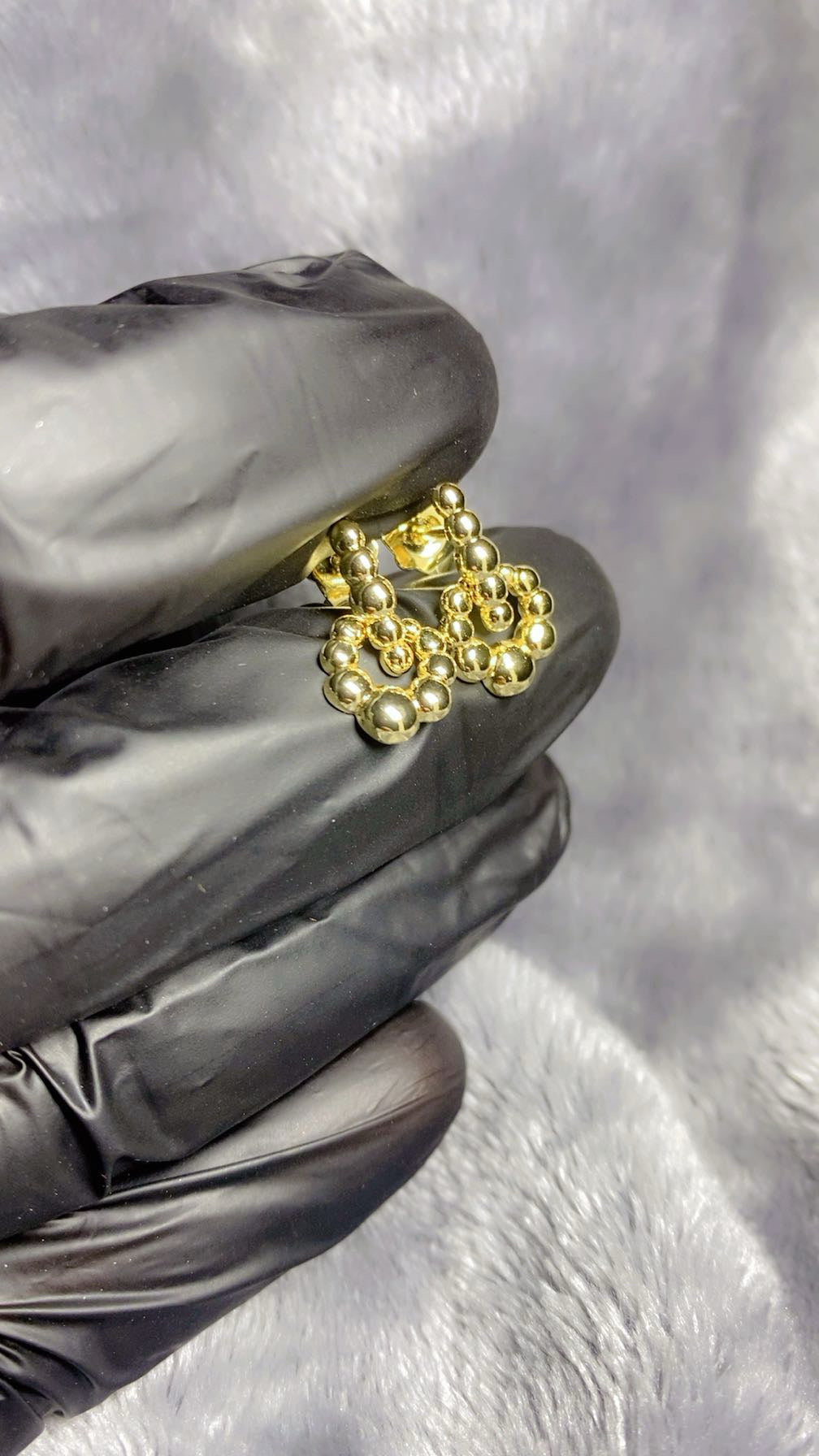 Modern Graduated Ball Cluster Drop Earrings – 18K Gold Plated