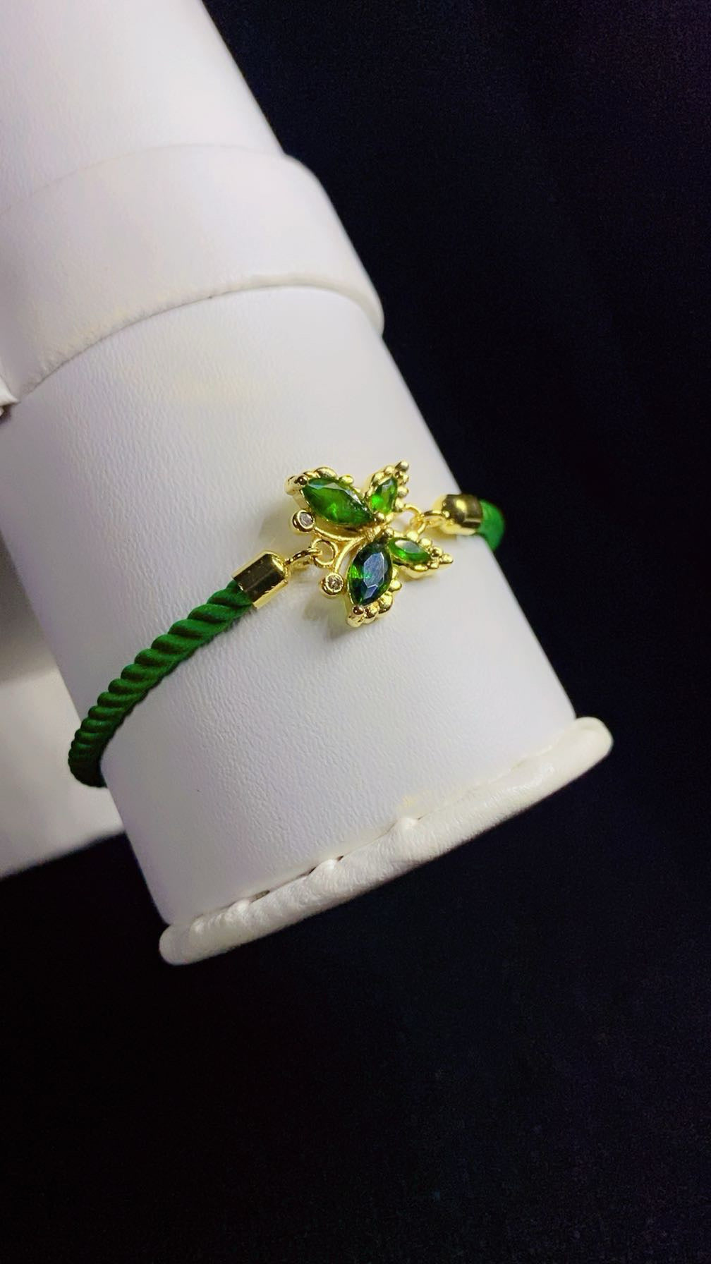 Imported Luxury 3A Premium Zircon Butterfly Adjustable Bracelet – Gold Plated Cord Bracelet