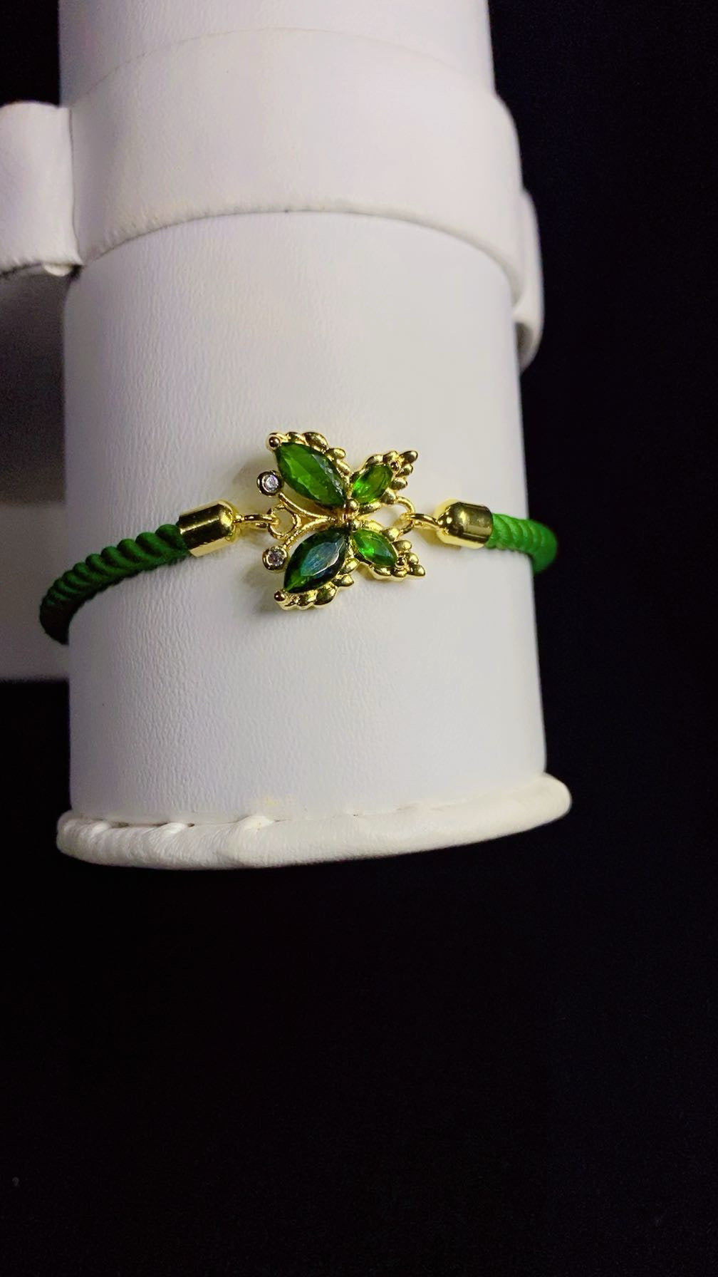 Imported Luxury 3A Premium Zircon Butterfly Adjustable Bracelet – Gold Plated Cord Bracelet