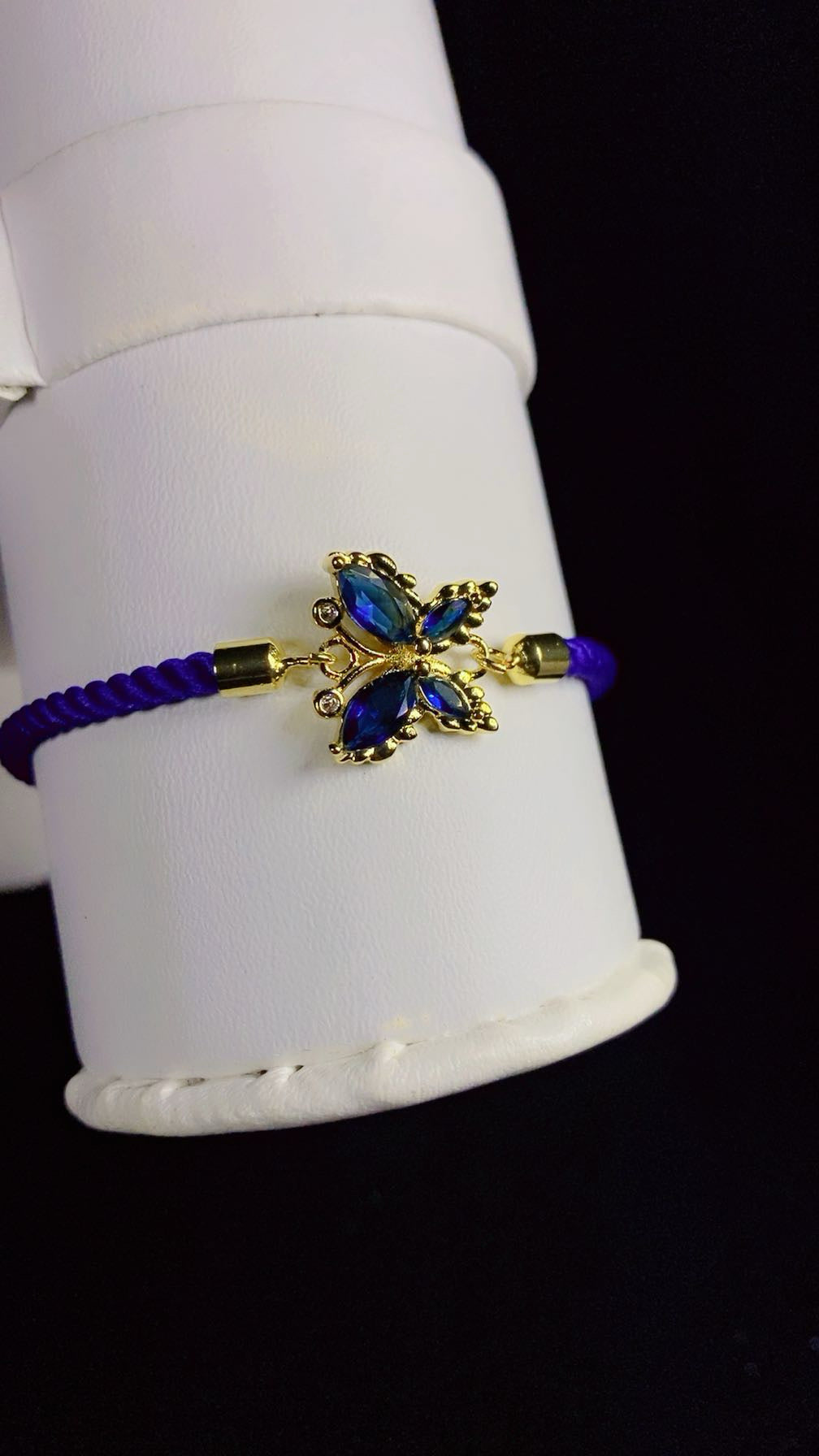 Imported Luxury 3A Premium Zircon Butterfly Adjustable Bracelet – Gold Plated Cord Bracelet