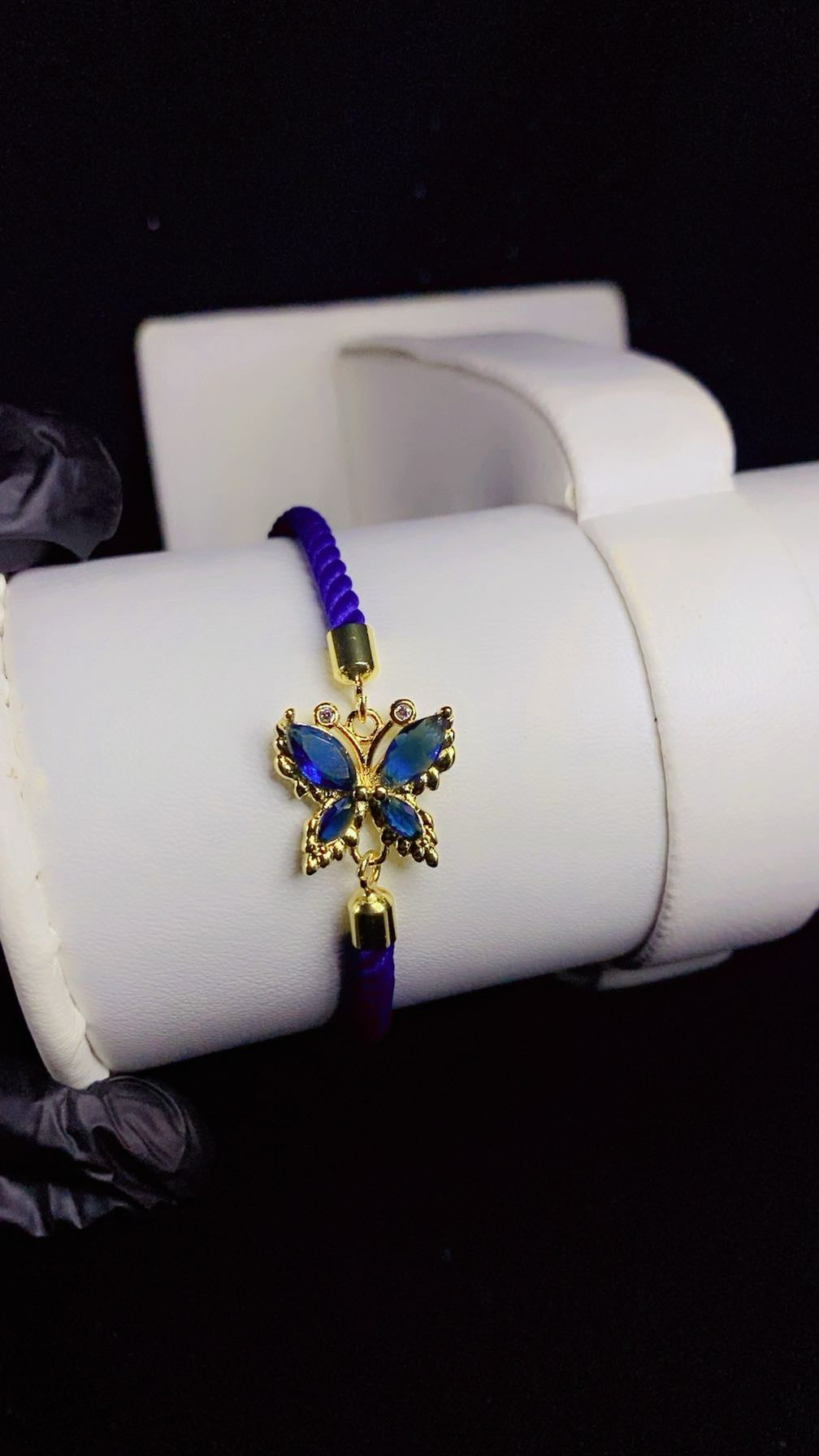 Imported Luxury 3A Premium Zircon Butterfly Adjustable Bracelet – Gold Plated Cord Bracelet
