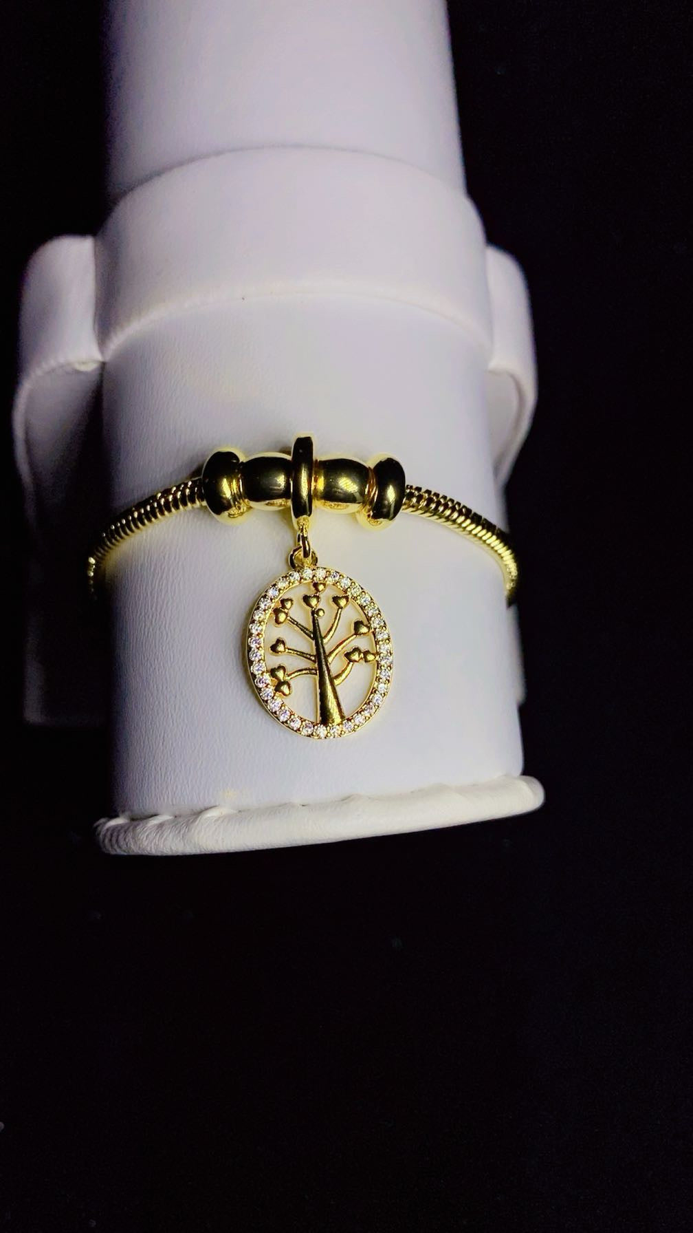 Tree of Life Charm Snake Chain Bracelet – 18K Gold Plated Meaningful Jewellery for Women