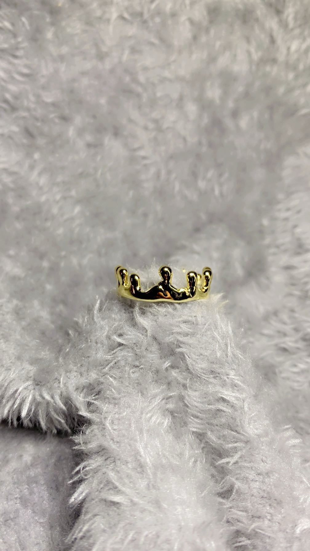 Minimalist Liquid Melted Design Open Ring – 18K Gold Plated Abstract Finger