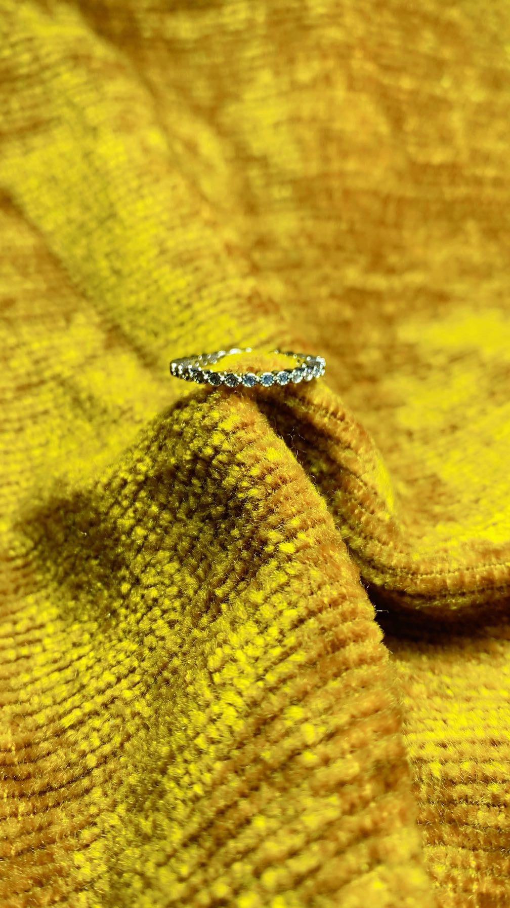 Silver-Plated Bezel-Set Crystal Eternity Band – Adjustable Sparkling Ring