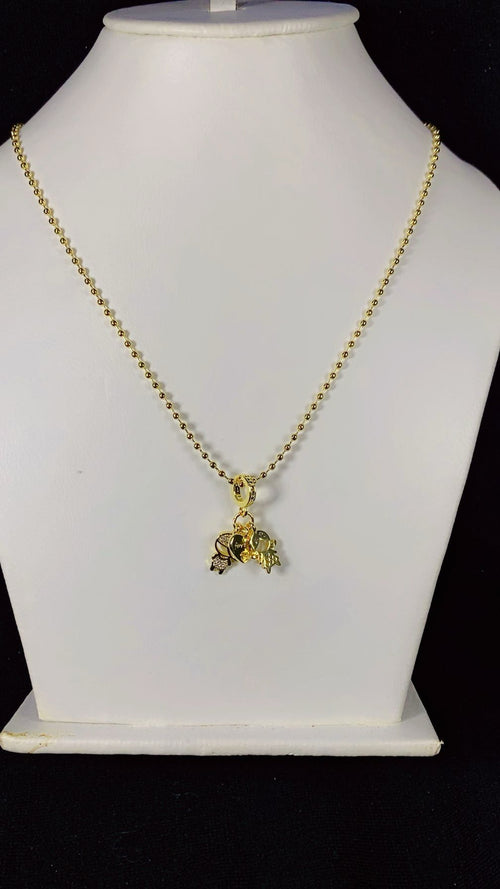 Charismatic Multi-Charm Ball Chain Necklace – 18K Gold Plated Layered Look Jewellery