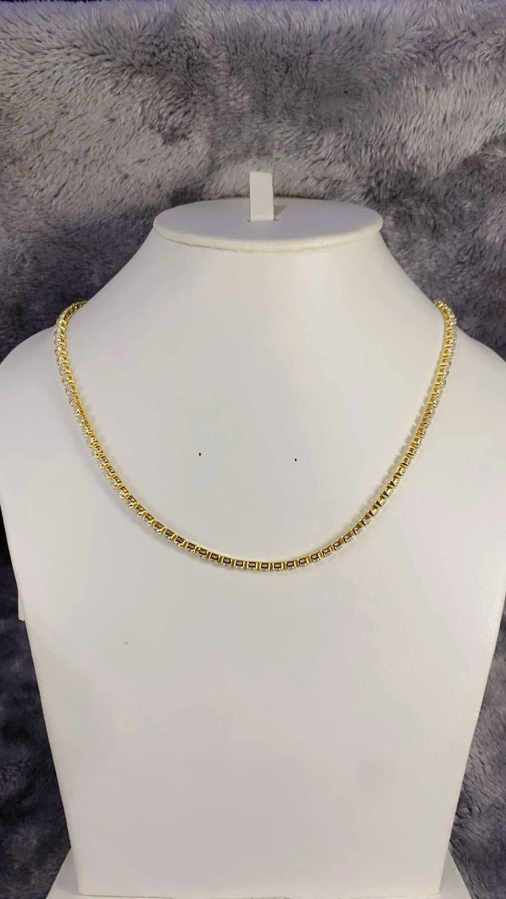 Dazzling Full Zircon Necklace – 18K Gold Plated Continuous Crystal Chain for Women