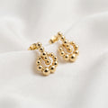 Modern Graduated Ball Cluster Drop Earrings – 18K Gold Plated