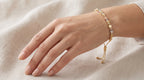 Tri-Color Zircon Flower and Bead Adjustable Slider Bracelet