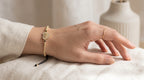 Luxury Beaded Pavé Zircon Heart Adjustable Bracelet – 18K Gold Plated Bead Chain Bracelet