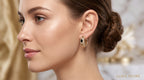 Gold-Plated Black Stone Crystal Huggie Earrings – Geometric Statement Hoops