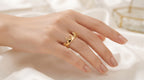 Minimalist Liquid Melted Design Open Ring – 18K Gold Plated Abstract Finger