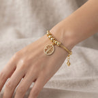 Tree of Life Charm Snake Chain Bracelet – 18K Gold Plated Meaningful Jewellery for Women