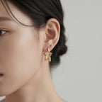 Chic Star-Shaped Huggie Hoop Earrings – 18K Gold Plated Minimalist Everyday Wear