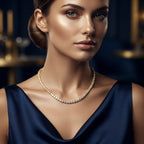 Dazzling Full Zircon Necklace – 18K Gold Plated Continuous Crystal Chain for Women