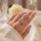 Colorful Zircon Watch Strap Style Open Ring – 18K Gold Plated Trendy Fashion