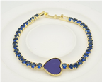Imported Luxury Heart Centerpiece Bracelet – 18K Gold Plated Zircon Chain Bracelet(Colours Available)